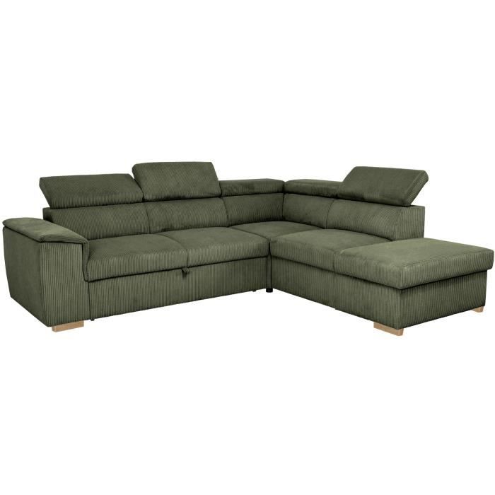 Canapé d'angle convertible réversible 5 places DAYTONA Tissu Lincoln Coffre 260 x 216 x 94 cm - vue 2