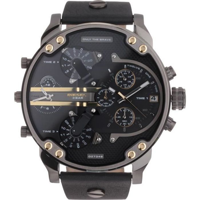 DIESEL Montre bracelet DZ7348 - Homme - Chronographe - Quartz - Analogique - Noir