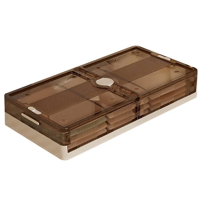 Lot De 2 Bacs De Rangement Sous Lit - Gris, 10 Cm De Haut - Avec Couvercles