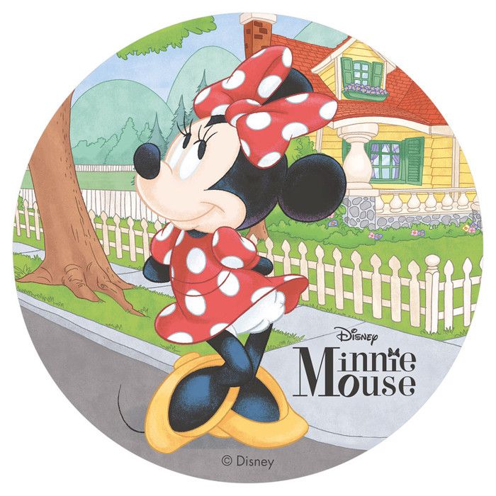 Disque en azyme Minnie rose 20 cm Décoration gateau anniversaire -  Cdiscount Maison