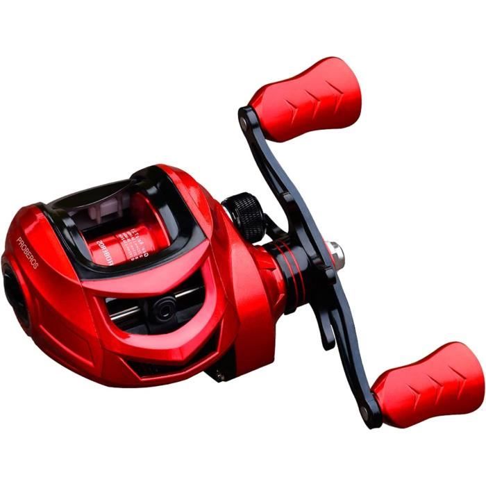 Moulinet Baitcast 7.0:1 – Alliage Alu, Frein Magnétique 20 Vitesses, Traînée 6 Kg, Alarme Sonore, Léger 149g