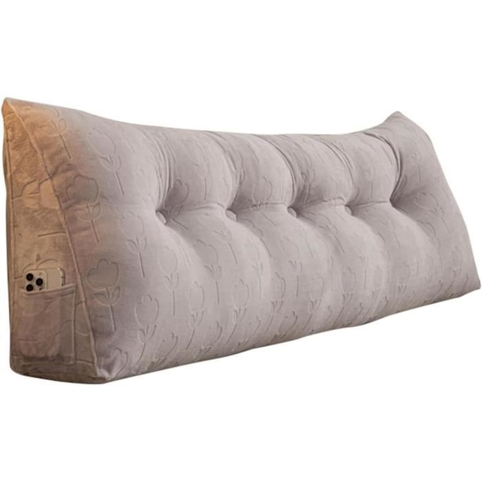 UIHECTA Oreiller Coin Lecture, Dossier De TêTe De Lit Amovible, Coussin De TêTe De Lit Triangulaire, Support De Positionnement, Coussin Lombaire En Coin, Pour MéRidienne, Lit,07,80×50×20cm