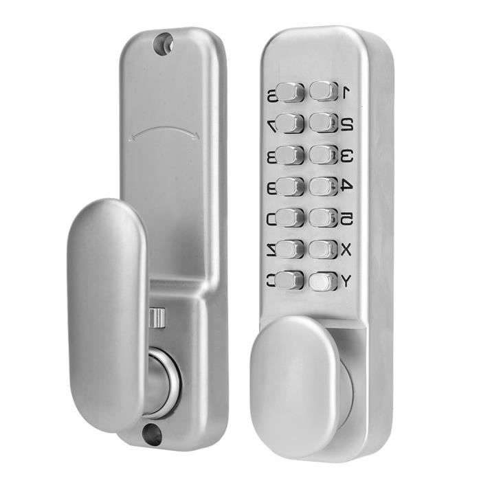 ANNFUZ Serrure De Porte Mécanique à Clavier Sans Clé Avec Poignée, Ensemble De Leviers De Porte D'entrée Avant, Verrouillage Automatique, Ouverture De Maintien Intérieure, Pour Garage, Sans