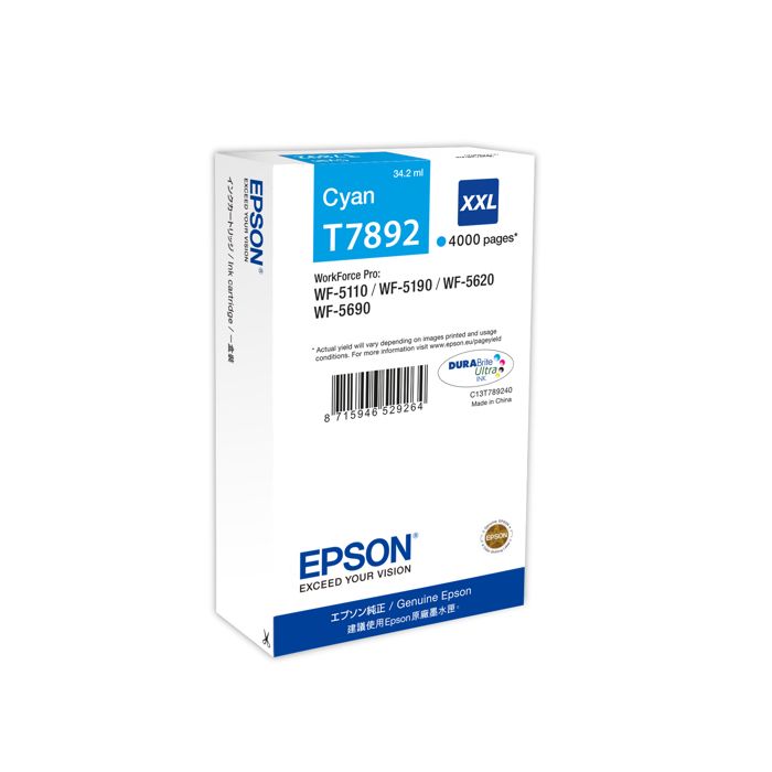 EPSON Cartouche T7892- Cyan - 4.000 pages