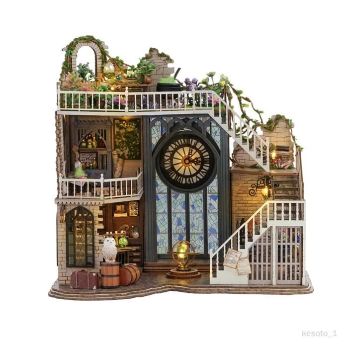 Flever Kit maison de poupée miniature en bois avec meubles, artisan