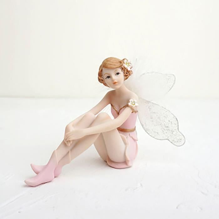 Resine Artisanat Adolescente Rose Fleur Fee Elfe Ange Poupee Figurines Mignon Decoration De La Maison Cdiscount Maison