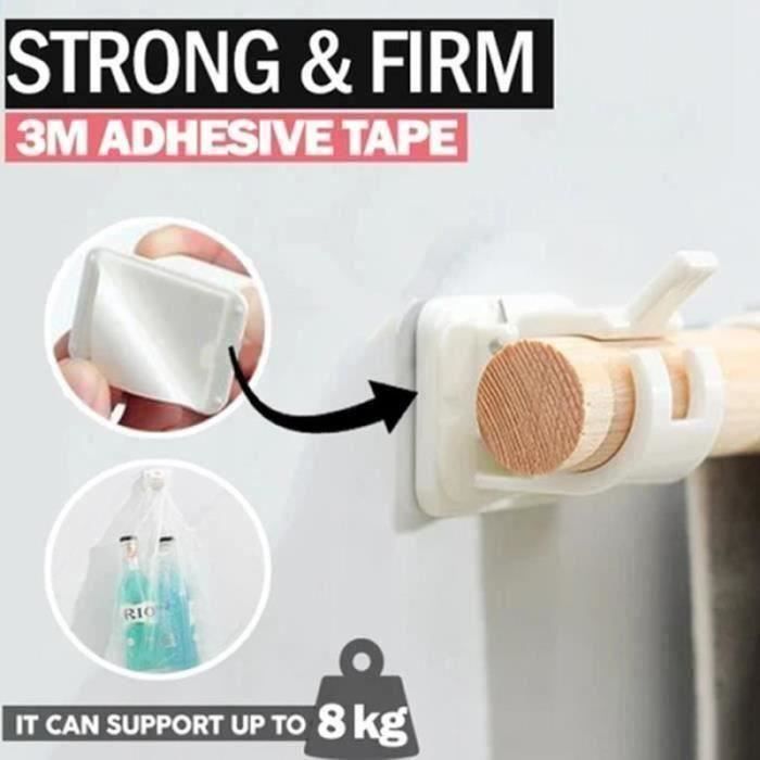 4 Supports Tringle Douche Adhésifs Sibba - Sans Perçage Transparent