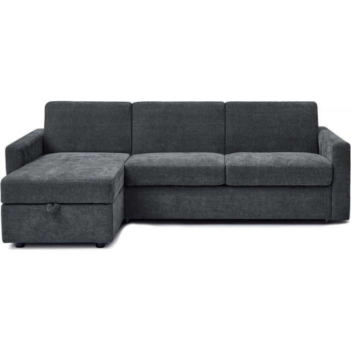 Canapé dangle réversible et convertible express en tissu Celia - 3 places - Gris Canapé dangle réversible et convertible express en tissu Celia - 3 places - Gris