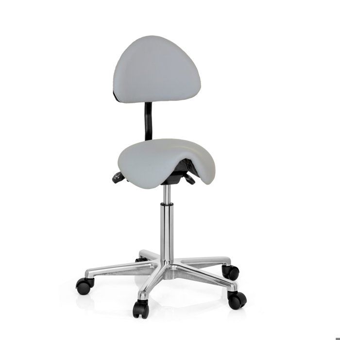 Tabouret de selle - hjh OFFICE - TOP WORK 20 - Gris - similicuir