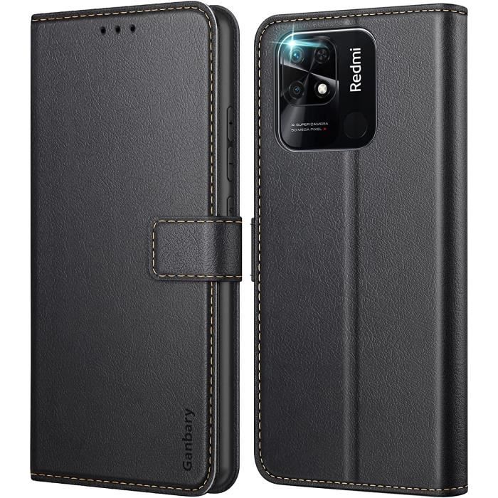HAOYE Cover per Xiaomi Redmi 10 5G Cover, Flip Caso in PU Pelle Premium Portafoglio Custodia con Supporto Stand,Chiusura Magnetica, nero