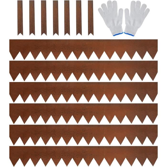 Aufun Bordure De Jardin Gazon En Acier Galvanisé 5m X 15 Cm Bordure De Séparation Résistante 1mm, 5pcs Pour Jardin Plantes Potager