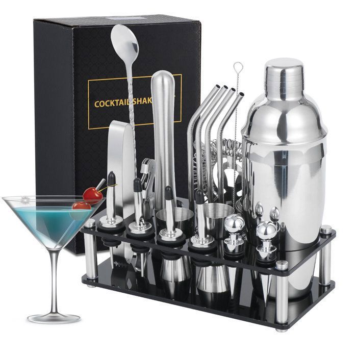 Set Shaker Per Cocktail 12 Pezzi YXT&BEYOND - In Acciaio Inox 304, Con Jigger, Colino, Muddler, Per Bar E Casa