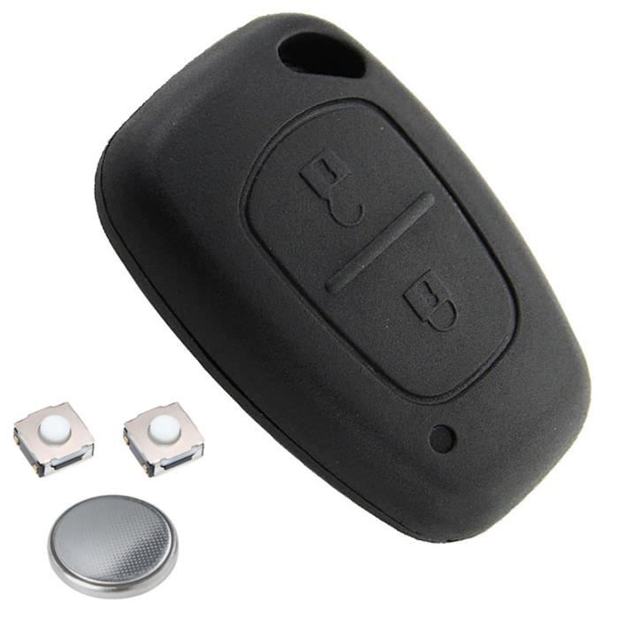 Kit Coque clé télécommande Pour Renault Kangoo Trafic Master Opel Vivaro Movano Vauxhall avec 2 Boutons Switch +Pile [LAKAMODO®]