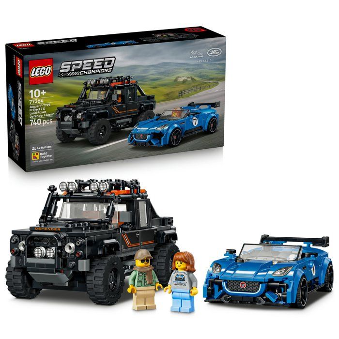 LEGO Speed Champions 77264 La Jaguar Project 7 et le Land Rover Defender - Voitures Jouets