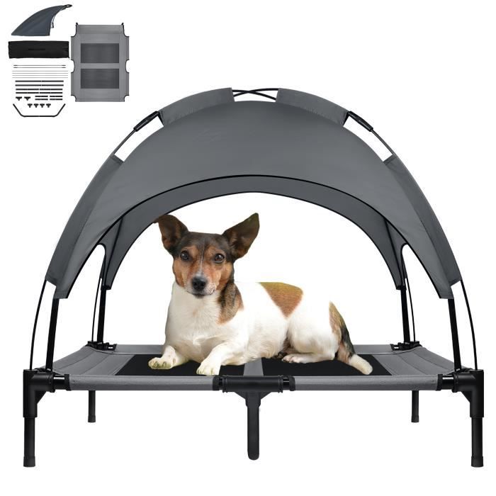 Comparer les prix de LZQ Lit pour animaux domestiques avec baldaquin, Lit surélevé pour chiens,Couchage pour animaux domestiques à