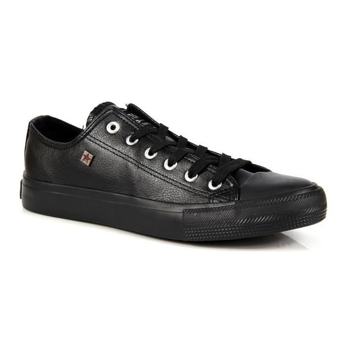 BIG STAR Baskets Femme Big Star INT607 Noir - Lacets - Synthétique - Talon Plat