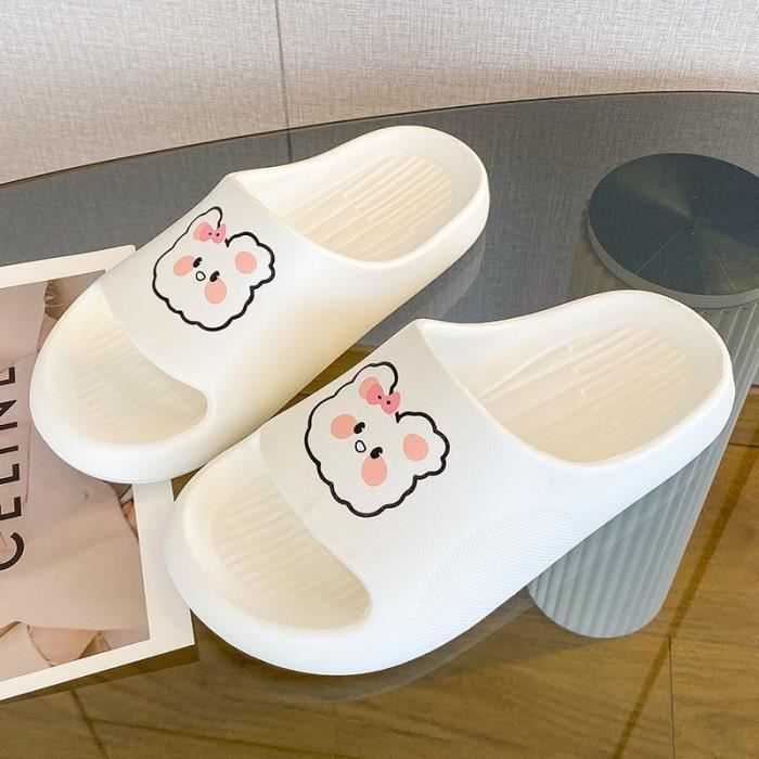 VYJLOO Claquettes Femme Renard Animal - Pantoufles Bain Antidérapantes Et Chaussons Maison Confortables