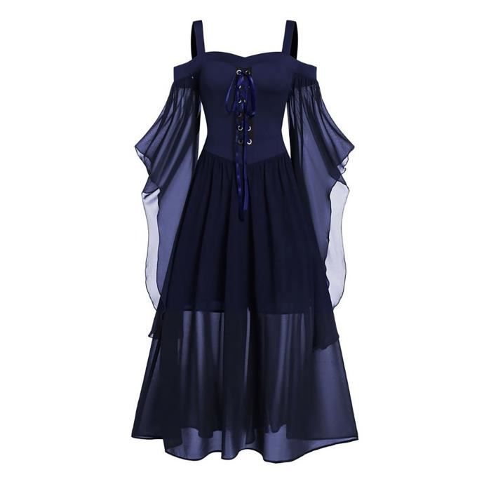 Robe Gothique Médiévale WVONIF - Style Renaissance, Manches Longues, Pour Halloween Et Cosplay