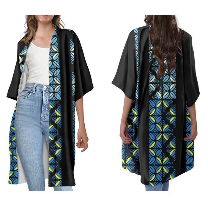 Cardigan kimono en mousseline de soie à imprimé girafe