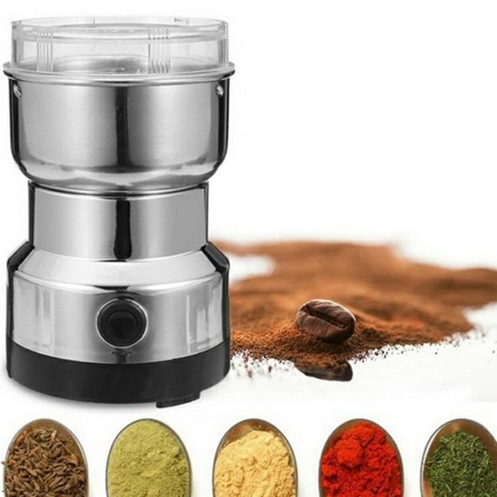 inox Moulin à café et mixeur électrique VeoHome broyeur pour grains de café graine de lin et autres épices 