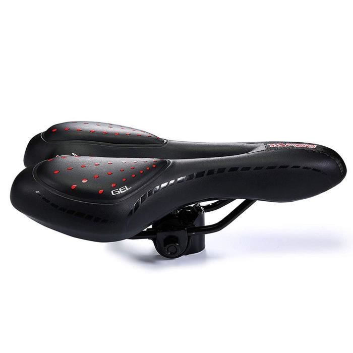 Selle De Velo Vtt Vtc Siege De Velo Selle Velo De Route Gel Confortable Creusant Vtt Bicyclette Cyclisme Rouge Prix Pas Cher Cdiscount
