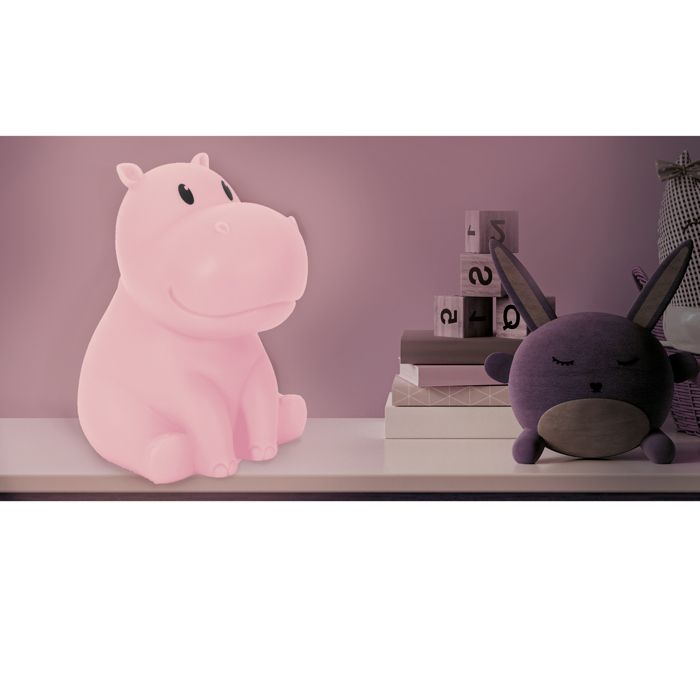 Lampe Veilleuse - HOME DECO KIDS - Hippopotame - Gris