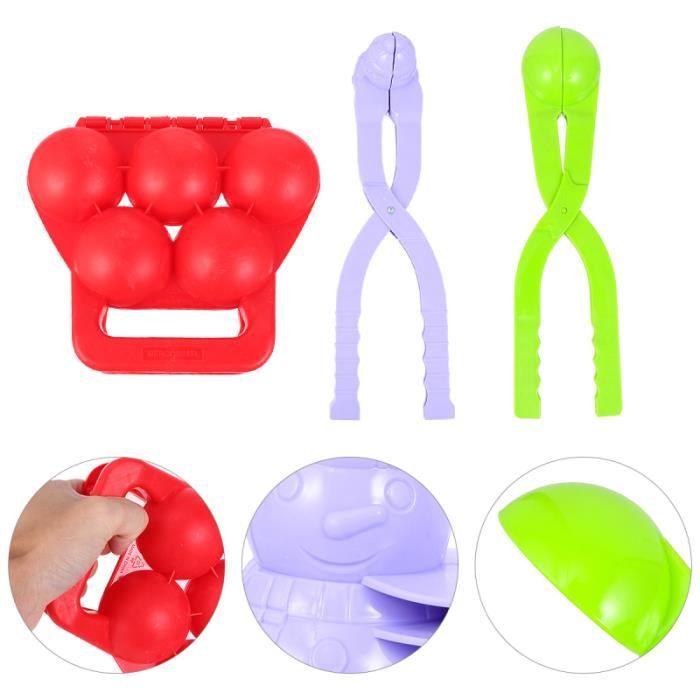 Lot de 6 pinces à boules de neige, pince à boules de neige, clip pour boules de neige, plusieurs formes, jouets de neige pour enfants, batailles de boules de neige, jouets d'hiver