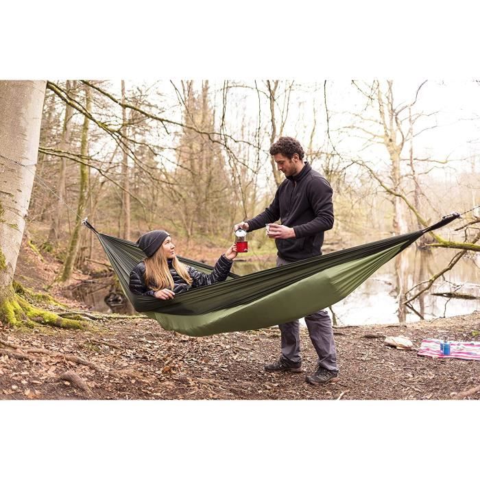 Hamac Ultra Léger 590g Hamac Ultra Léger Avec Moustiquaire - Lightest Pro, 590g, Compact, Longueur Réglable Jusqu'à 3,1m (Vert Foncé) Hamac Nature Moustiquaire Intégrée