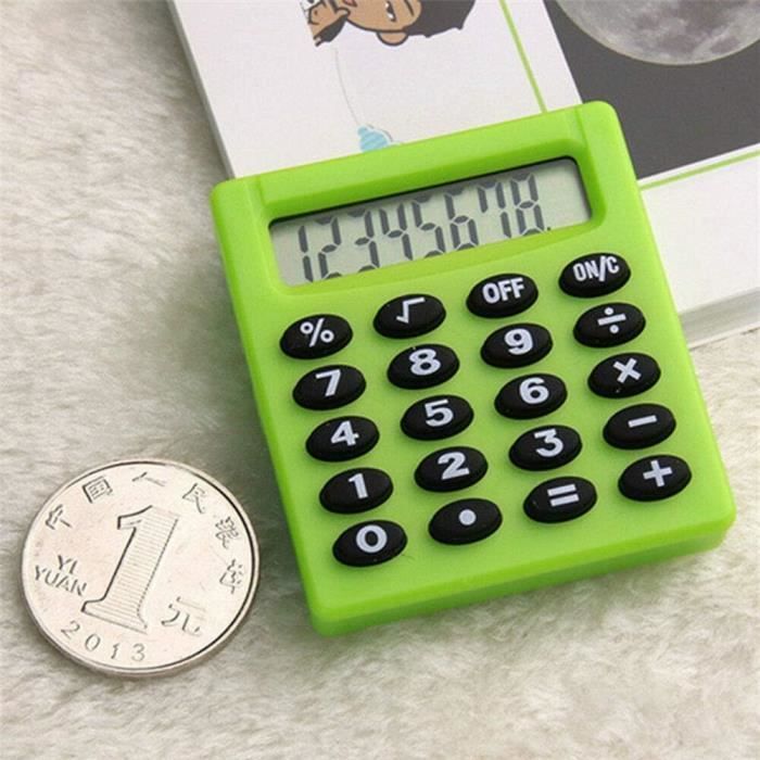 Calculatrice De Poche Mini - 8 Chiffres, Portable Pour École/Bureau | Silicone, Violet, Compacte 8,5x5,5 Cm