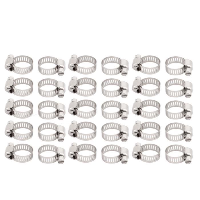 Sourcing Map 6mm-12mm Plage Réglable Acier Inox Large 8mm Collier