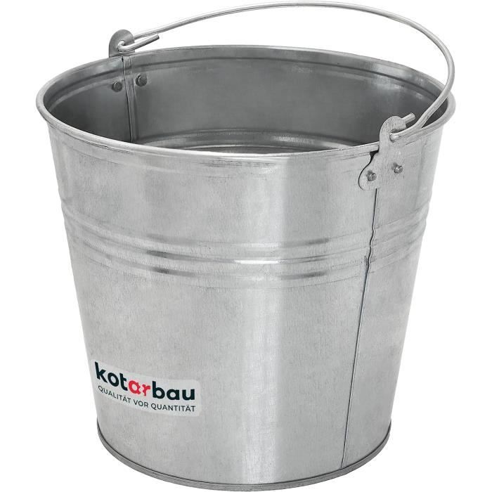 SEAU GALVANISÉ A ANSE - POIGNÉE BOIS - 10L - KOVOTVAR