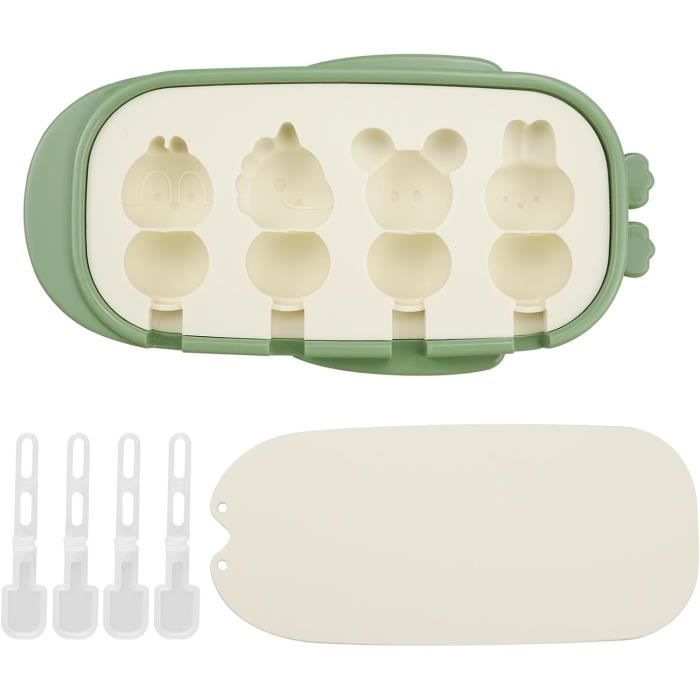 Sans BPA Moules à Glace, 12 Moules à Glace Avec Bâtonnets En Plastique, , Petits Et Grands Moules Pot De Glace Avec Couvercle