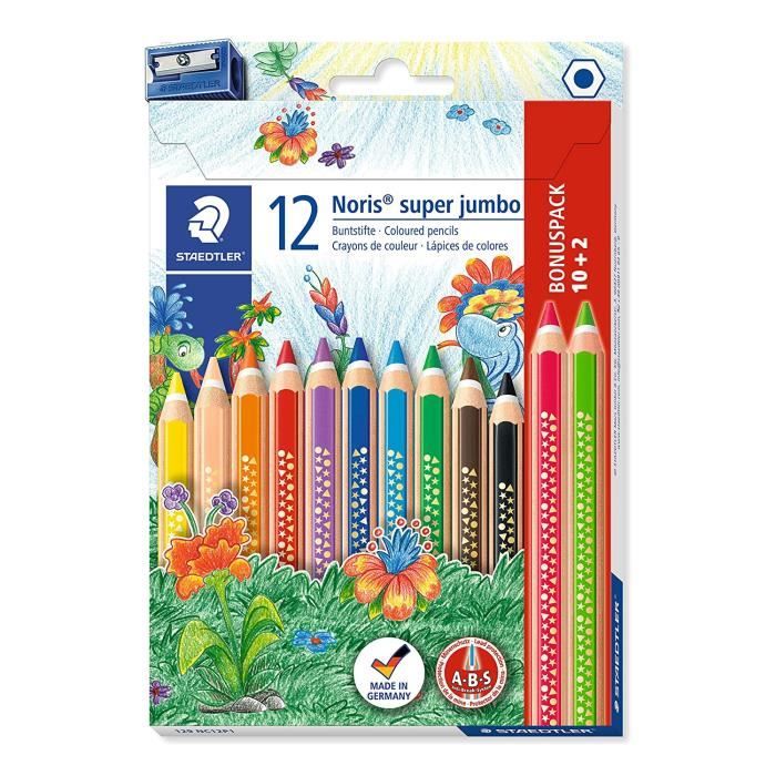 Staedtler Noris Super Jumbo 1287 Etui Carton 10 Crayons De Couleur