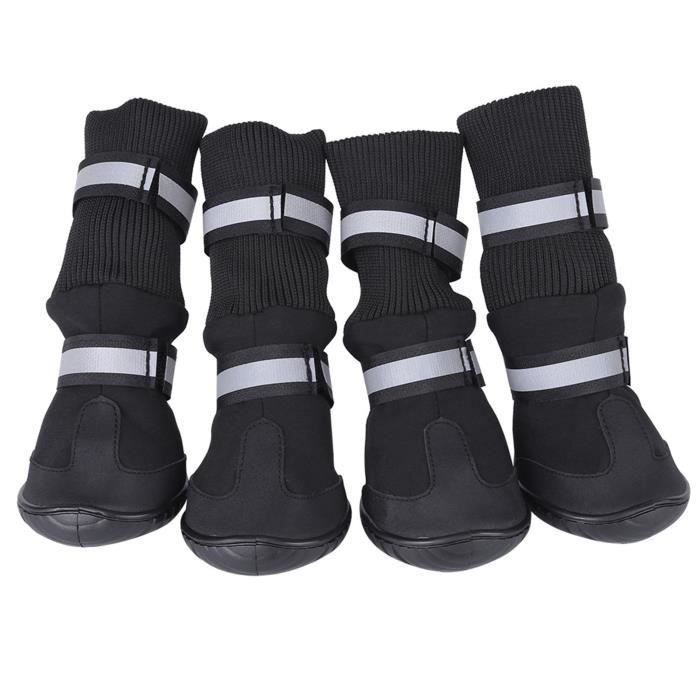 Comparer les prix de SURENHAP Chaussures pour chien Lot de 4 chaussures imperméables pour chien de compagnie Bottes de animalerie manteau Bleu XL