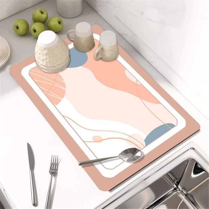 Tapis Évier Cuisine 40x60cm En Silicone Absorbant - Anti-Dérapant Pour Vaisselle, Machine à Café - Multifonction