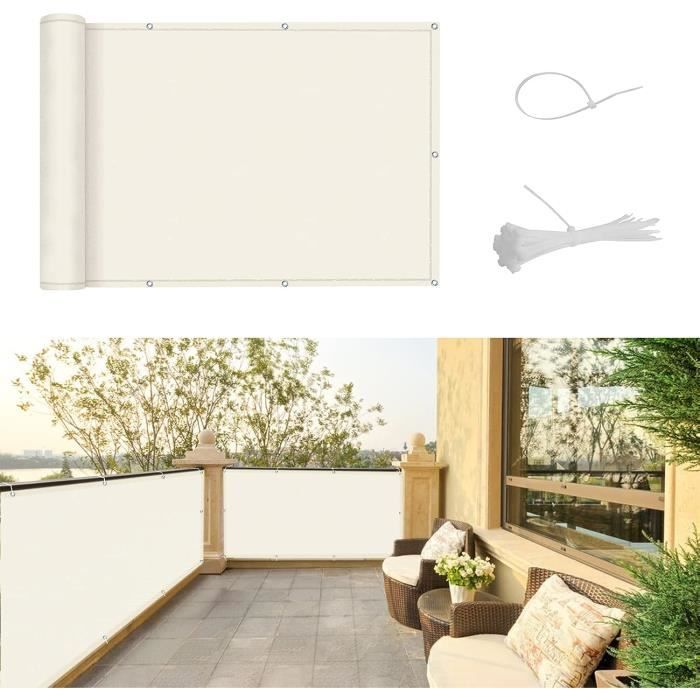 AXT SHADE Brise Vue Balcon 75x500cm In 170g/㎡ Polyester,Sécurisation Des Balcon,Anthracite