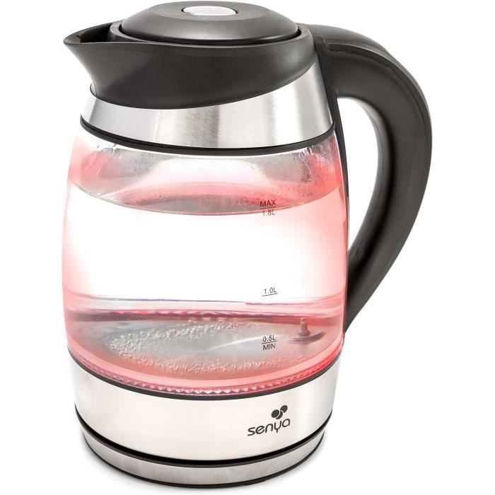 Bouilloire Électrique En Verre - 2200W - 1,7L - Filtre Anticalcaire - LED - Sans BPA