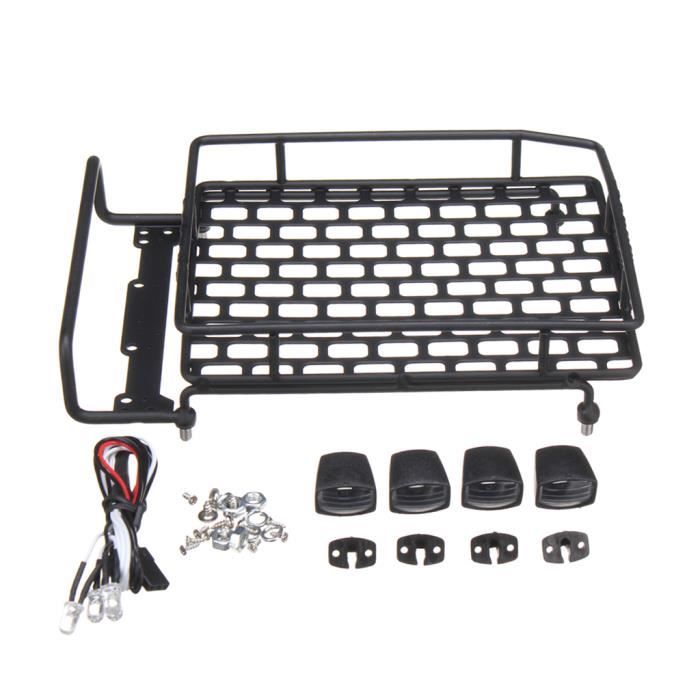 INJORA RC 1/10 Bagages De Galerie De Toit En Métal Avec 5 LED Ensemble Pour 1 10 Voiture Sur Chenilles Rc Traxxas Trx 4 Axial Scx10 90046 Scx10 Iii Axi03007 Definir A