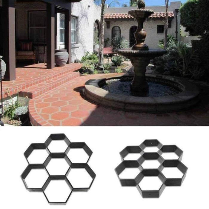 Greensen Moule à Pavé Béton DIY 50x50x4.5 Cm - Chemin De Pierre En Plastique Réutilisable Pour Jardin Et Terrasse