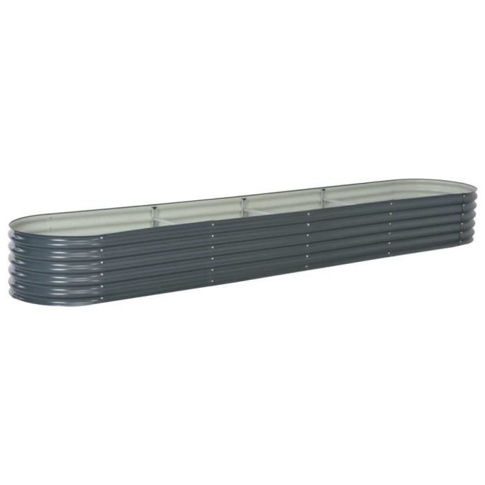 Jardinière vidaXL 400x80x44 cm Acier galvanisé Rectangulaire