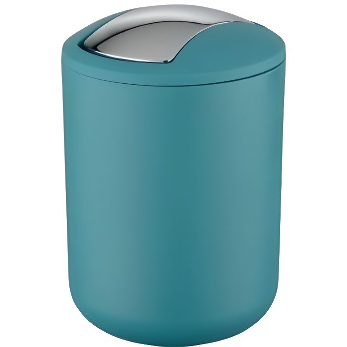 Poubelle Salle De Bain Inox WENKO Leman Easy Close 3L - Mini Poubelle Pédale Avec Fermeture Silencieuse