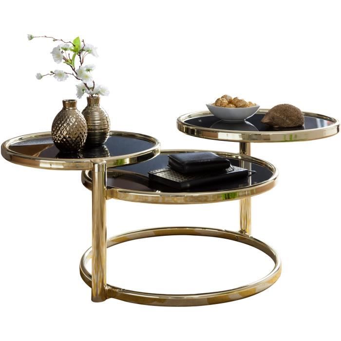 WOHNLING table basse SUSI table dappoint en verre et métal table de salon table en or WOHNLING table basse SUSI table dappoint en verre et métal table de salon table en or