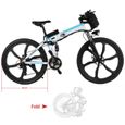 26" VTT/Vélo électrique vélo de montagne pliant avec batterie lithium-ion - Blanc EU-1