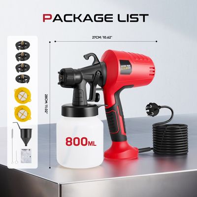 Pistolet pulvérisateur peinture électrique 500W couleur vernis buse démontable meubles mur 3 modes de pulvérisation 800 ml/min 0,2-0,3 bar