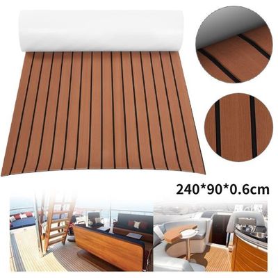 Tapis De Sol EVA Marine Teck Marron 240x90cm - Antidérapant Pour Bateau, Yacht, Planche De Surf
