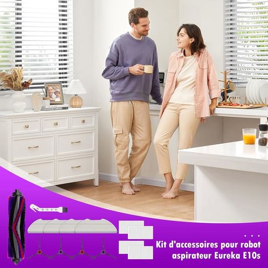 Kit D'accessoires De Rechange Pour Aspirateur Robot Eureka E10s – Brosses, Filtres Et Serpillères Inclus