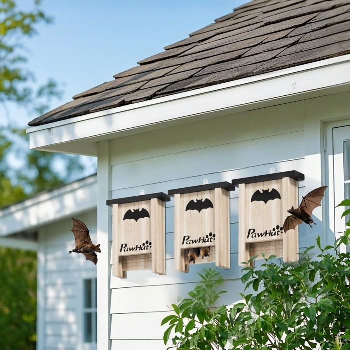 Nichoir Chauve Souris Maison Chauve Souris Exterieur Nichoir à Chauves- souris En Bois Naturel - 24x8,3x9,3cm - Abri Extérieur Durable Abri Chauve Souris Exterieur