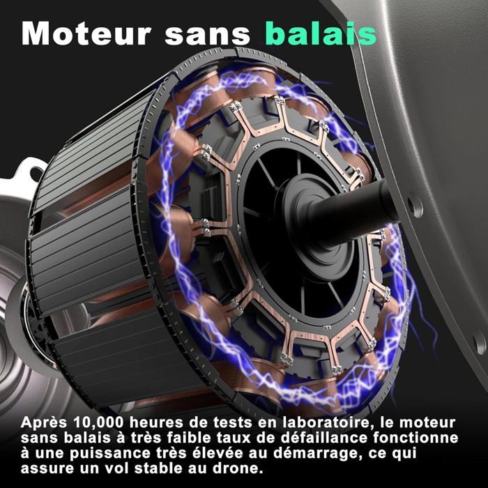 Drone Sans Balais Débutants Drone T18SD Avec Caméra 4K - Moteurs Sans Balais - Résistance Vent