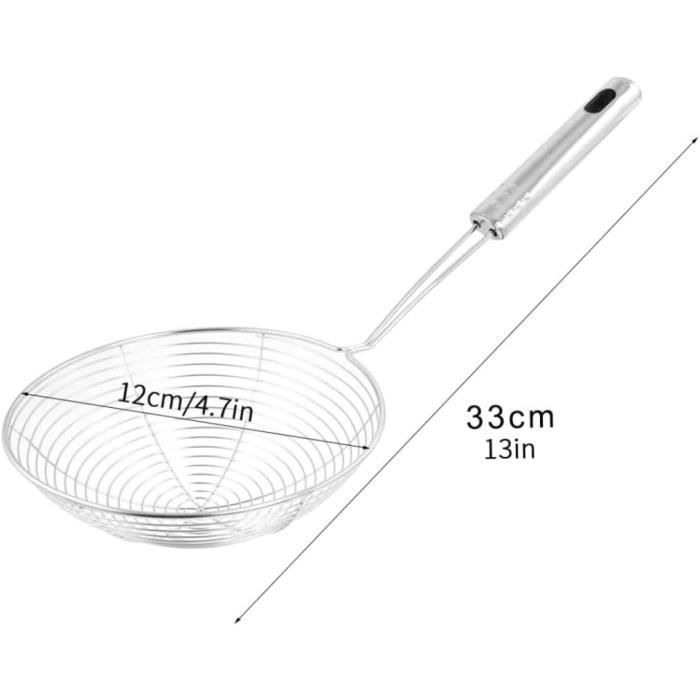 Lot De 3 Passoires / Écumoires En Acier Inoxydable BESTYASH - Mailles Fines - Pour Friture, Pâtes, Fondue - Faciles à Nettoyer