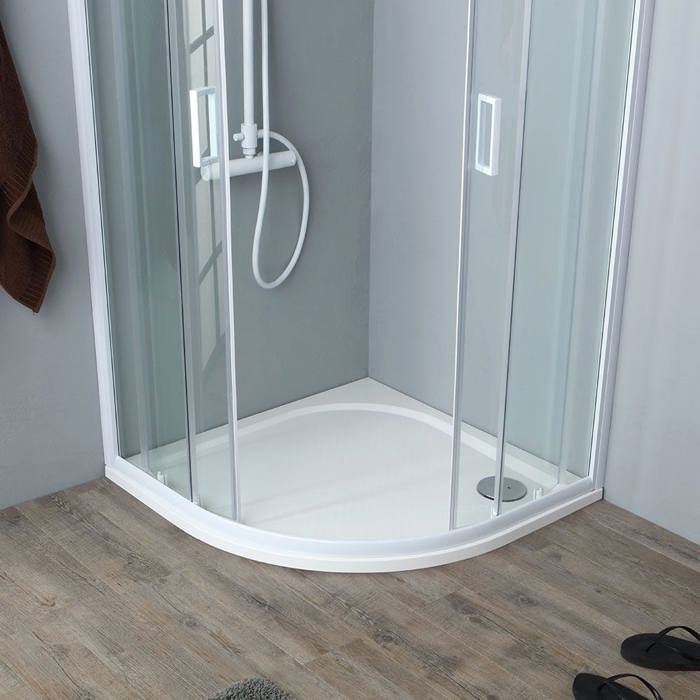 Porte Douche Niche Bagno Italia 90cm - Soufflet Verre 5mm Magnétique